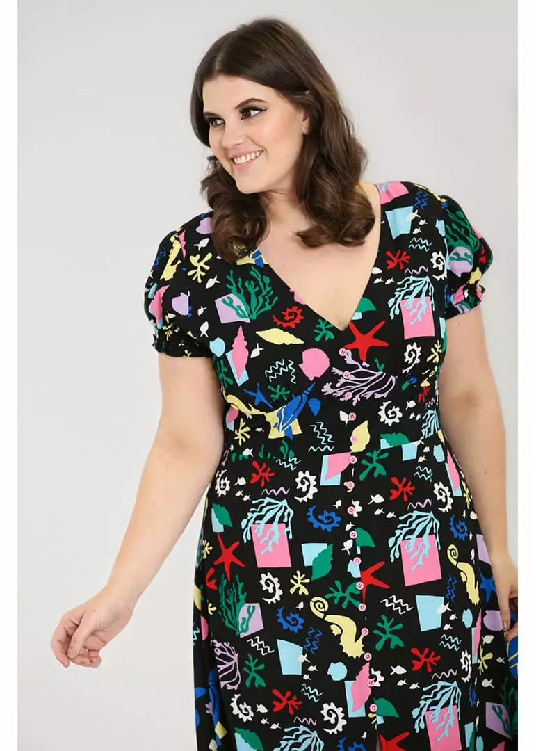 New In Hell Bunny Cora 70's Maxi Dress Black 4 New In Hell Bunny Cora 70's Maxi Dress Black