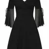New In Hell Bunny Zelena 70's Dress Black 2 New In Hell Bunny Zelena 70's Dress Black
