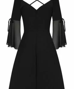 New In Hell Bunny Zelena 70's Dress Black 18 New In Hell Bunny Zelena 70's Dress Black