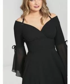 New In Hell Bunny Zelena 70's Dress Black 17 New In Hell Bunny Zelena 70's Dress Black