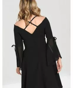 New In Hell Bunny Zelena 70's Dress Black 14 New In Hell Bunny Zelena 70's Dress Black