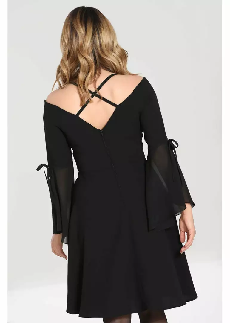 New In Hell Bunny Zelena 70's Dress Black 6 New In Hell Bunny Zelena 70's Dress Black