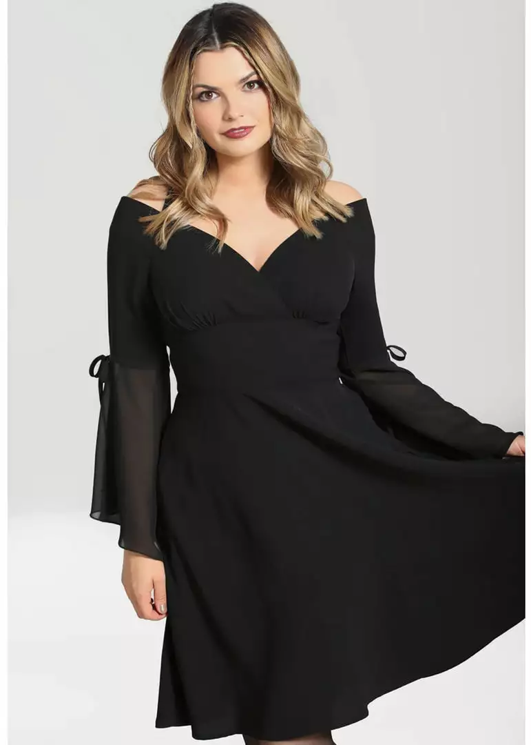 New In Hell Bunny Zelena 70's Dress Black 4 New In Hell Bunny Zelena 70's Dress Black