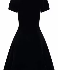 Hell Bunny Morticia Spiderweb Velvet 40's Dress Black 21 Hell Bunny Morticia Spiderweb Velvet 40's Dress Black