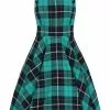 Hell Bunny Beryl Tartan 40's Pinafore Swing Dress Green 2 Hell Bunny Beryl Tartan 40's Pinafore Swing Dress Green