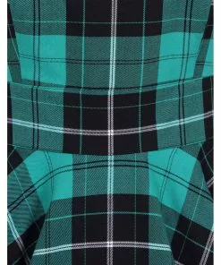 Hell Bunny Beryl Tartan 40's Pinafore Swing Dress Green 17 Hell Bunny Beryl Tartan 40's Pinafore Swing Dress Green