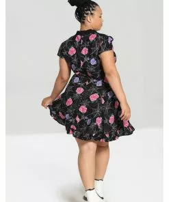 New In Hell Bunny Eloise Spiderweb 60's Mini Dress Black 17 New In Hell Bunny Eloise Spiderweb 60's Mini Dress Black