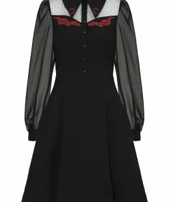 New In Hell Bunny Tallulah Snake Moon 40's Mid Dress Black