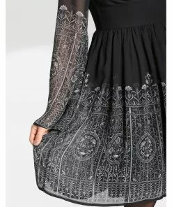 New In Hell Bunny Secret Gate 40's Dress Black 21 New In Hell Bunny Secret Gate 40's Dress Black