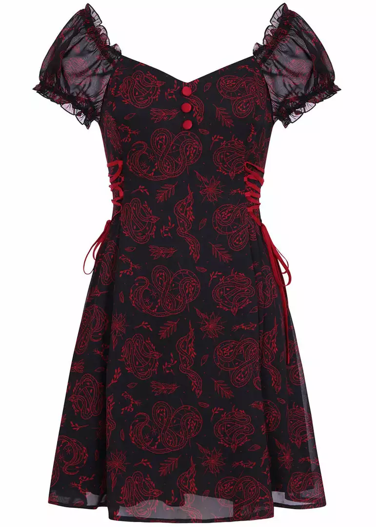 Hell Bunny Clarice Snake 60's Mini Dress Black New In 4 Hell Bunny Clarice Snake 60's Mini Dress Black New In