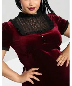 Hell Bunny Caroline Velvet 40's Dress Wine New In 19 Hell Bunny Caroline Velvet 40's Dress Wine New In