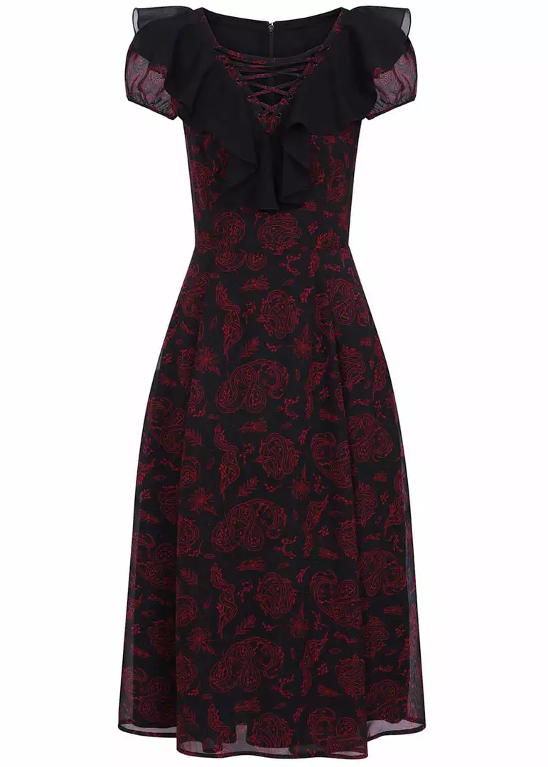 Hell Bunny Clarice Snake 70's Maxi Dress Black New In 3 Hell Bunny Clarice Snake 70's Maxi Dress Black New In