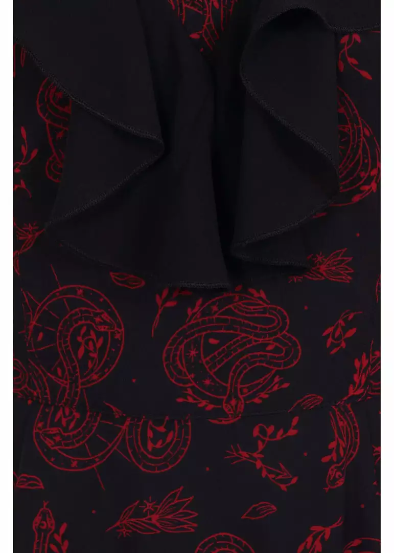 Hell Bunny Clarice Snake 70's Maxi Dress Black New In 4 Hell Bunny Clarice Snake 70's Maxi Dress Black New In