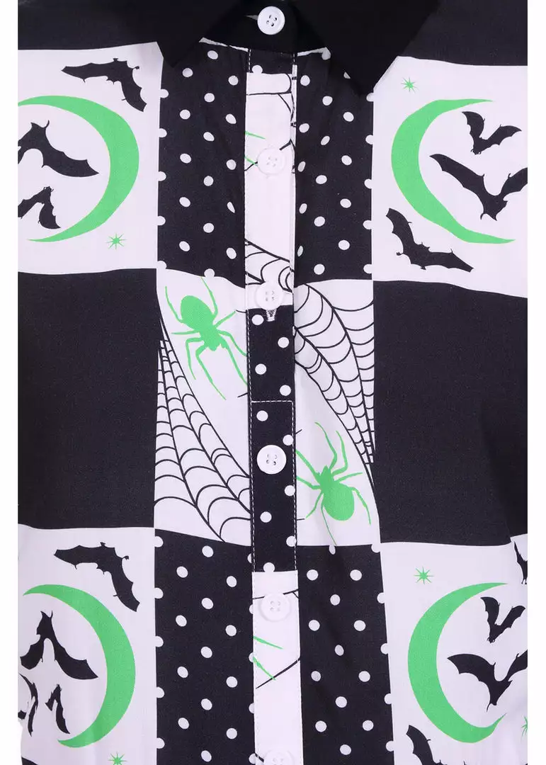 New In Hell Bunny Annie Bats 60's Mini Dress Black White 6 New In Hell Bunny Annie Bats 60's Mini Dress Black White