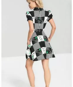 New In Hell Bunny Annie Bats 60's Mini Dress Black White 16 New In Hell Bunny Annie Bats 60's Mini Dress Black White