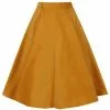 New In Hell Bunny Jefferson Corduroy 70's Swing Skirt Mustard