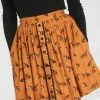New In Hell Bunny Vixey Fox 60's Skirt Brown 1 New In Hell Bunny Vixey Fox 60's Skirt Brown