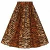 Hell Bunny Tora Tiger 50's Swing Skirt Brown 1 Hell Bunny Tora Tiger 50's Swing Skirt Brown
