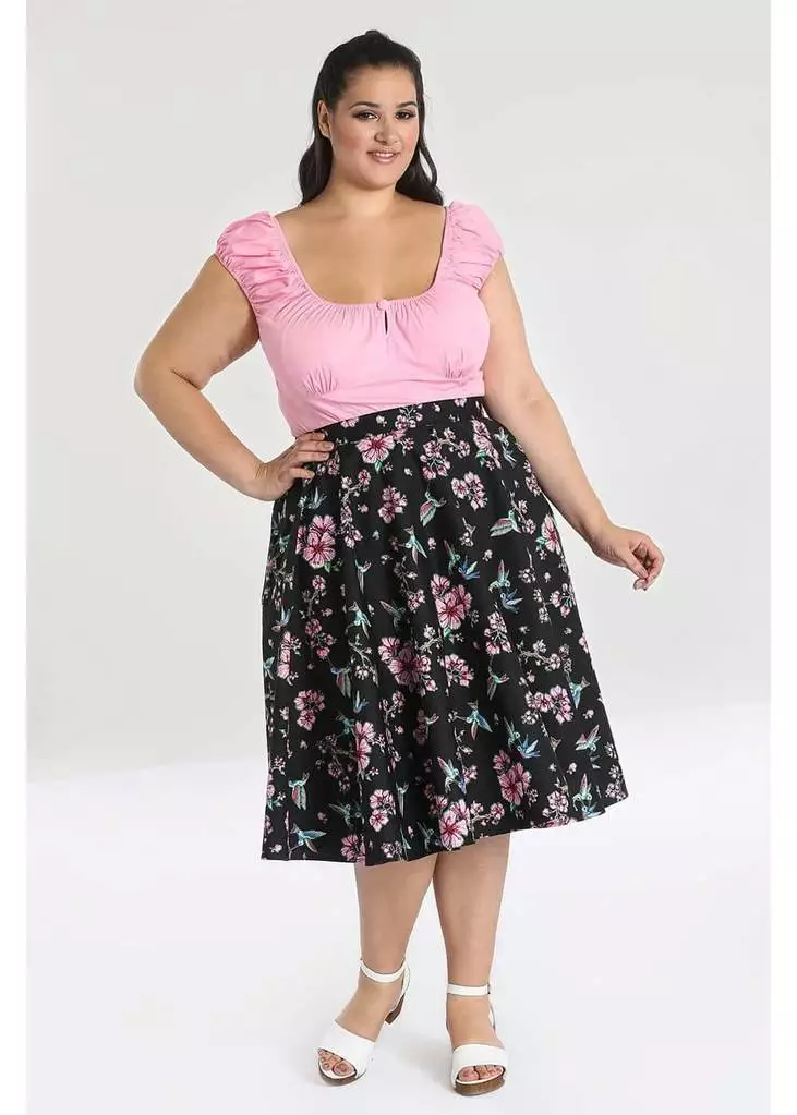 Hell Bunny Madison Hummingbird 50's Swing Skirt Black 5 Hell Bunny Madison Hummingbird 50's Swing Skirt Black