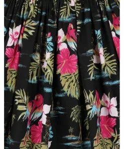 Hell Bunny Noa Noa Tiki 50's Swing Skirt Black