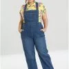 Hell Bunny Betty Bee 40's Denim Dungarees Blue 2 Hell Bunny Betty Bee 40's Denim Dungarees Blue