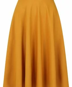 Hell Bunny Amelie 50's Swing Skirt Mustard