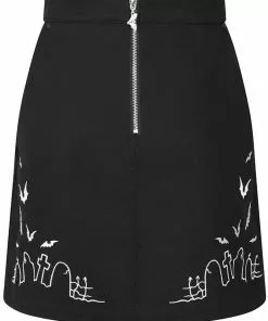 Hell Bunny Cullen Graveyard 60's Mini Skirt Black