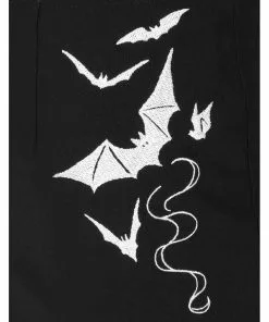 Hell Bunny Full Moon Bats Capri Trousers Black