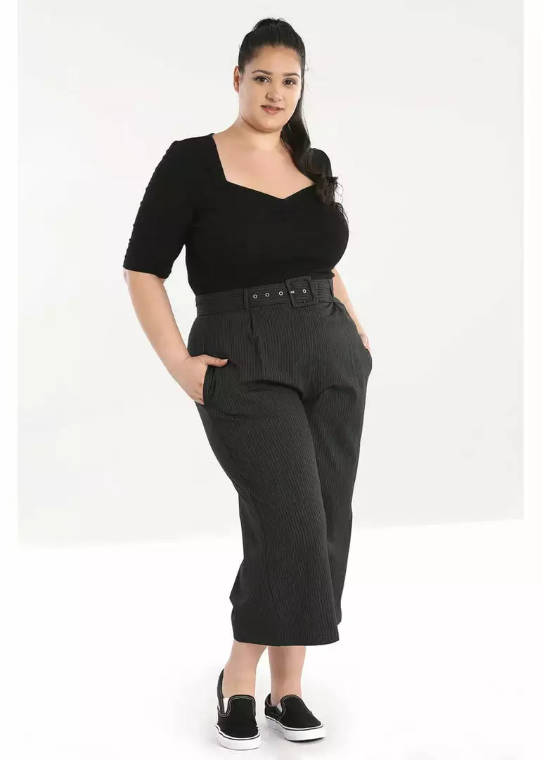 New In Hell Bunny Benny Culottes 60's Trousers Grey 3 New In Hell Bunny Benny Culottes 60's Trousers Grey