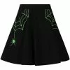 Hell Bunny Miss Muffet Spider Skirt Black Green New In