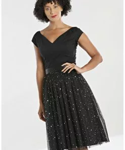 Hell Bunny Infinity Stars 50's Tulle Party Skirt Black 14 Hell Bunny Infinity Stars 50's Tulle Party Skirt Black