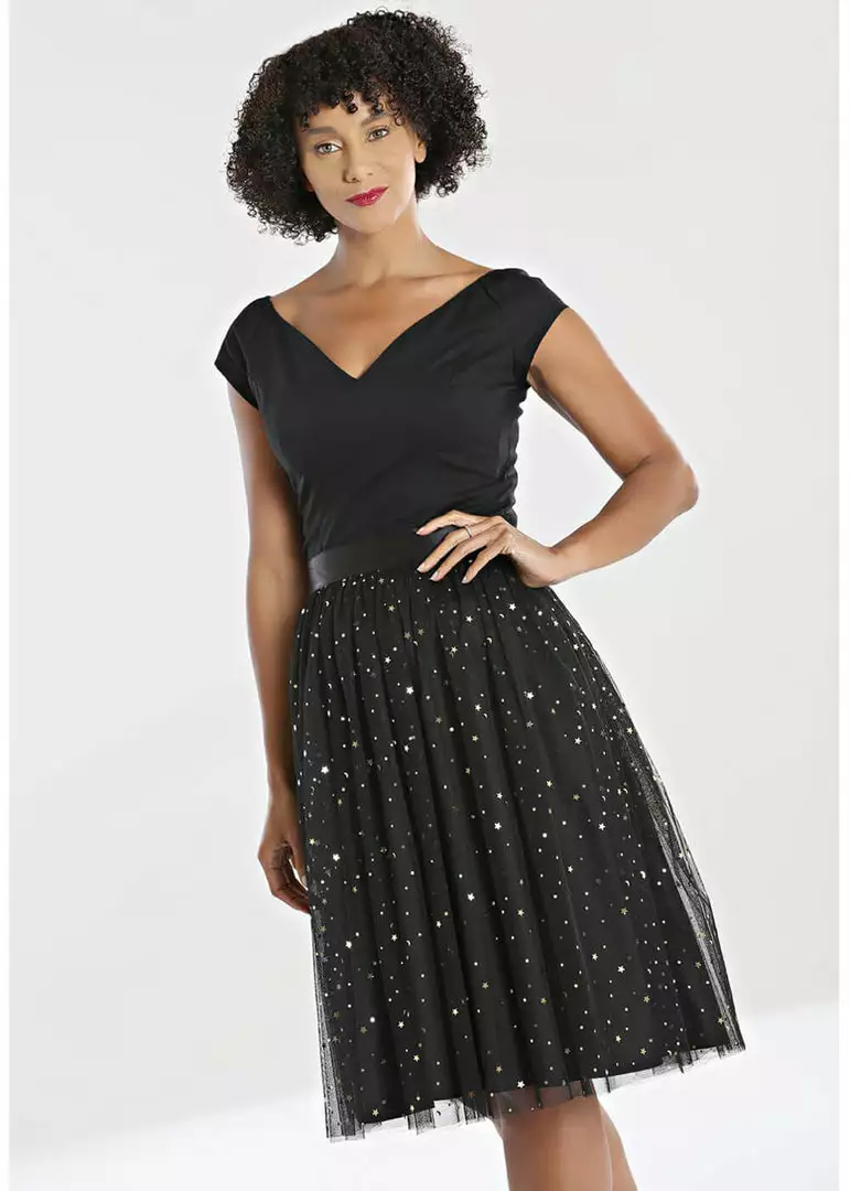 Hell Bunny Infinity Stars 50's Tulle Party Skirt Black 6 Hell Bunny Infinity Stars 50's Tulle Party Skirt Black