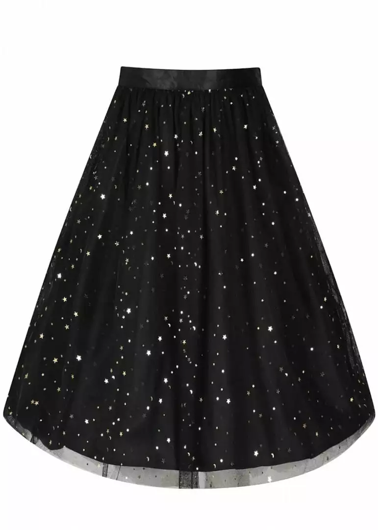 Hell Bunny Infinity Stars 50's Tulle Party Skirt Black 3 Hell Bunny Infinity Stars 50's Tulle Party Skirt Black