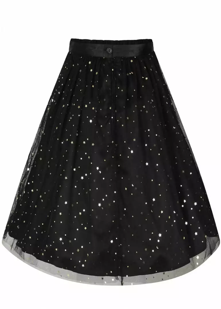 Hell Bunny Infinity Stars 50's Tulle Party Skirt Black 8 Hell Bunny Infinity Stars 50's Tulle Party Skirt Black