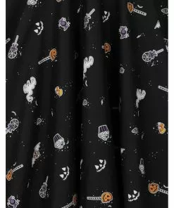 Hell Bunny Trick Or Treat 50's Swing Skirt Black