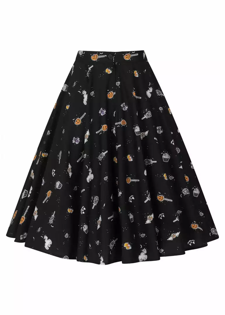 Hell Bunny Trick Or Treat 50's Swing Skirt Black 7 Hell Bunny Trick Or Treat 50's Swing Skirt Black