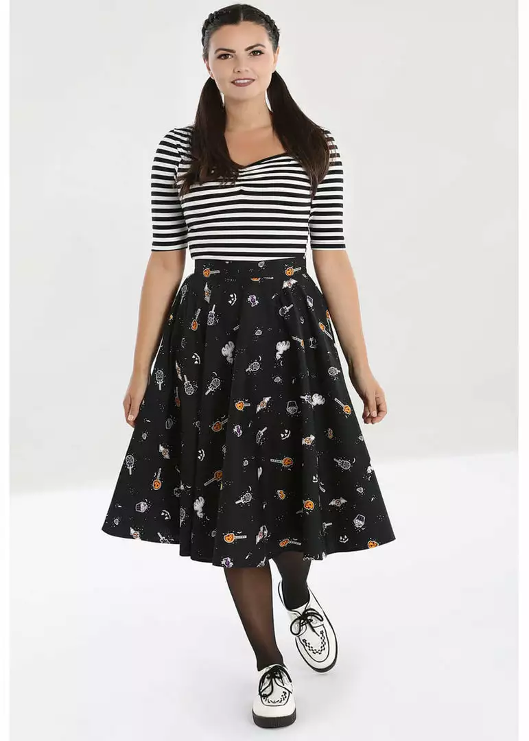 Hell Bunny Trick Or Treat 50's Swing Skirt Black 5 Hell Bunny Trick Or Treat 50's Swing Skirt Black