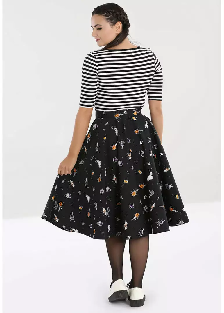 Hell Bunny Trick Or Treat 50's Swing Skirt Black 6 Hell Bunny Trick Or Treat 50's Swing Skirt Black