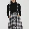 Hell Bunny Eddystone Pinafore 60's Swing Skirt Grey New In