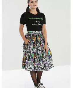 New In Hell Bunny Be Afraid Halloween 50's Swing Skirt Multi 16 New In Hell Bunny Be Afraid Halloween 50's Swing Skirt Multi