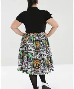 New In Hell Bunny Be Afraid Halloween 50's Swing Skirt Multi 14 New In Hell Bunny Be Afraid Halloween 50's Swing Skirt Multi