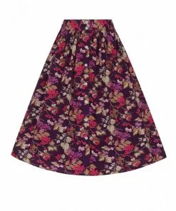 Hell Bunny Berry Crush 50's Swing Skirt Purple
