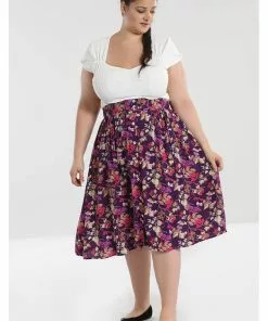 Hell Bunny Berry Crush 50's Swing Skirt Purple