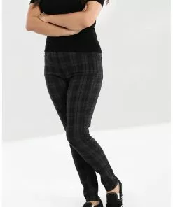 New In Hell Bunny Storm 80's Skinny Trousers Grey