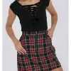 Hell Bunny Clash Tartan Short Skirt Red New In 2 Hell Bunny Clash Tartan Short Skirt Red New In