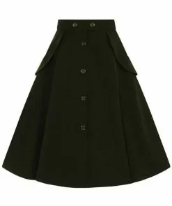 Hell Bunny Carlie 50's Swing Skirt Black New In