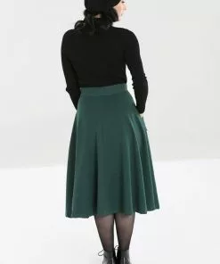 New In Hell Bunny Carlie 50's Swing Skirt Dark Green 13 New In Hell Bunny Carlie 50's Swing Skirt Dark Green