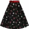 Hell Bunny Petals Hearts 50's Swing Skirt Black 2 Hell Bunny Petals Hearts 50's Swing Skirt Black