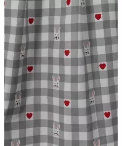 Hell Bunny Hopper Gingham 50's Swing Skirt Grey New In