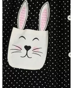 Hell Bunny Miffy Polkadot 40's Mini Skirt Black